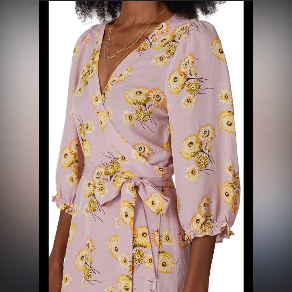 Madewell floral long sleeve wrap dress